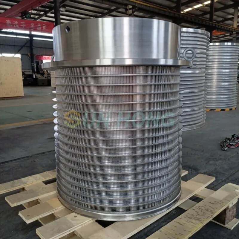 slotted screen basket for pulping