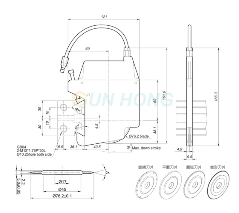 pneumatic slitting blade holder